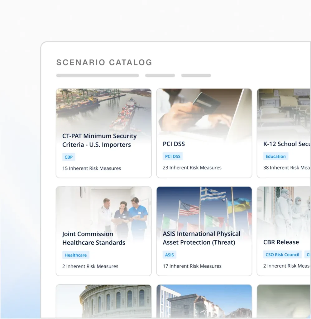 Circadian Risk scenario catalog with standards-based scenario cards, for compliance and audit readiness